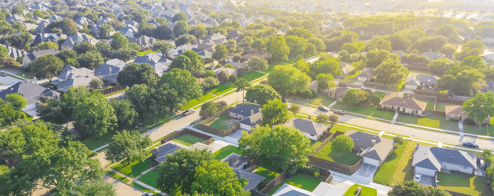 Aerial of Dallas Texas Neighborhood