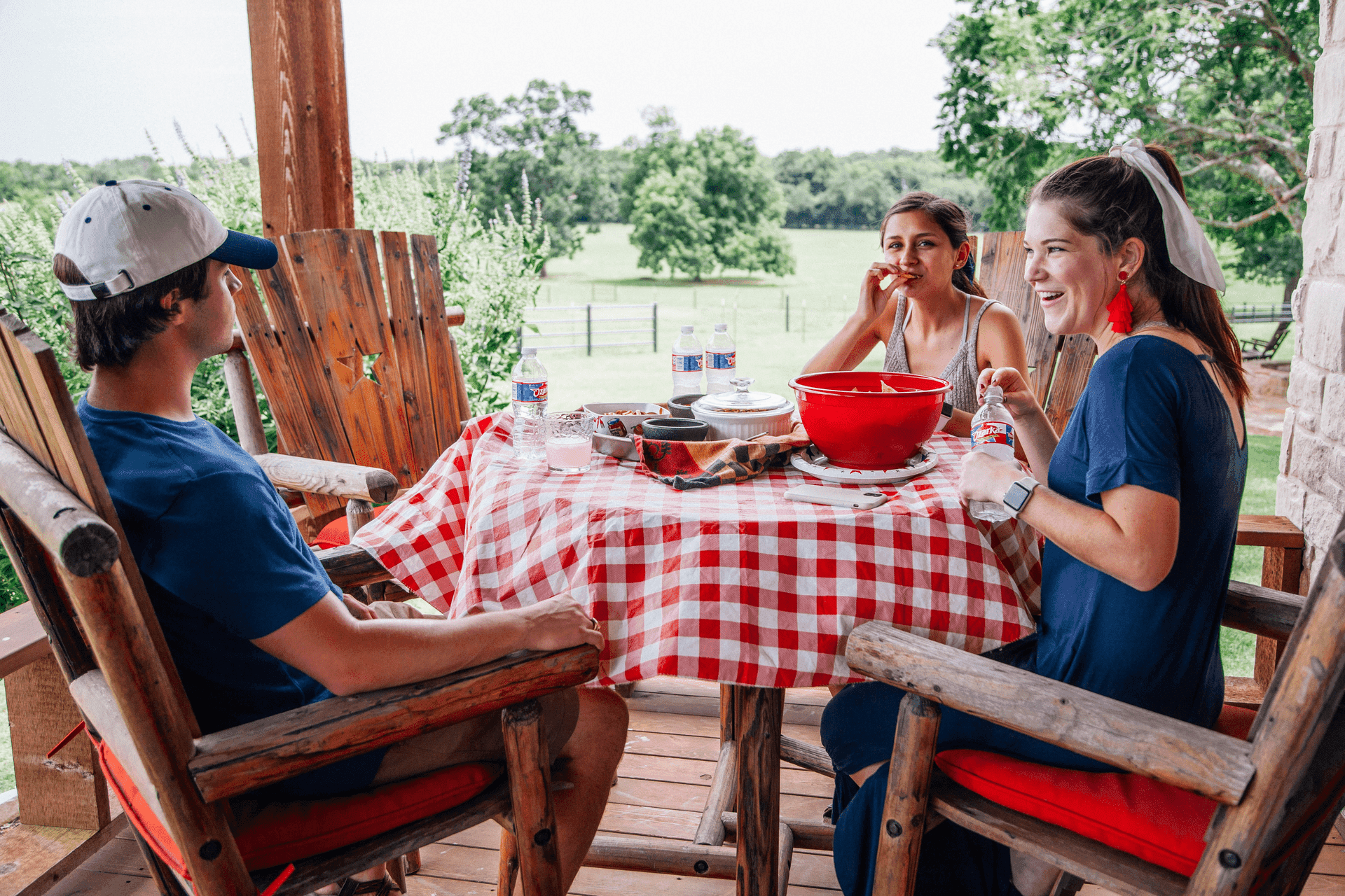 Family Enjoying Time Eating Outside