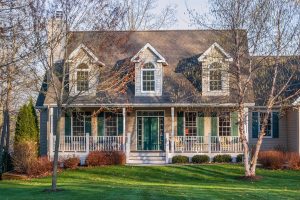 Home exterior in the fall